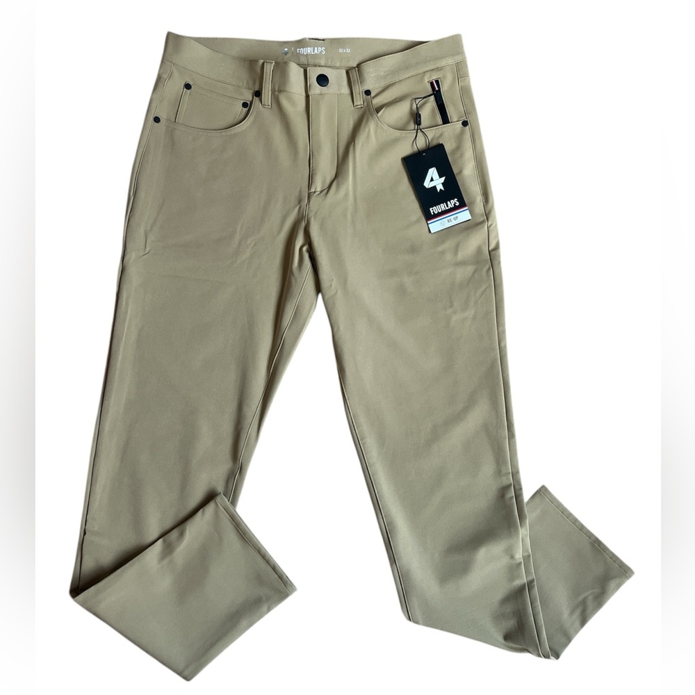 FOURLAPS RE-UP MEN’S TRAVERSE ATHLETIC FIT PANT IN ACORN SIZE 32x32. NWT